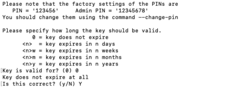 Change pin.