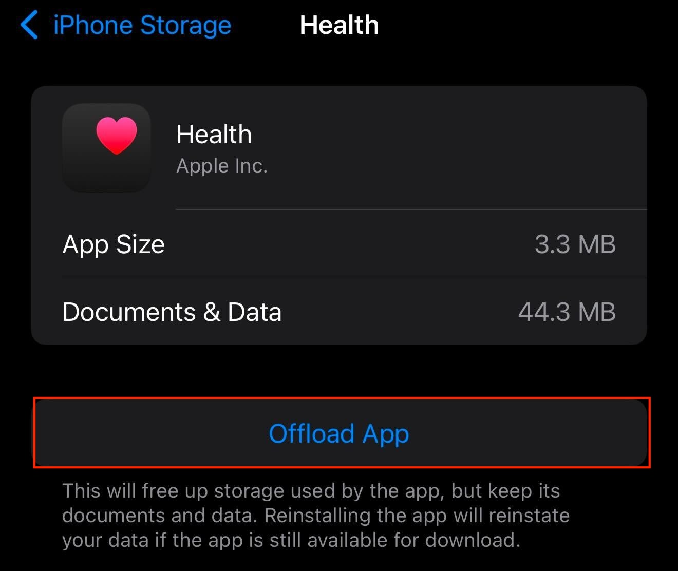 Offload Unused Apps
