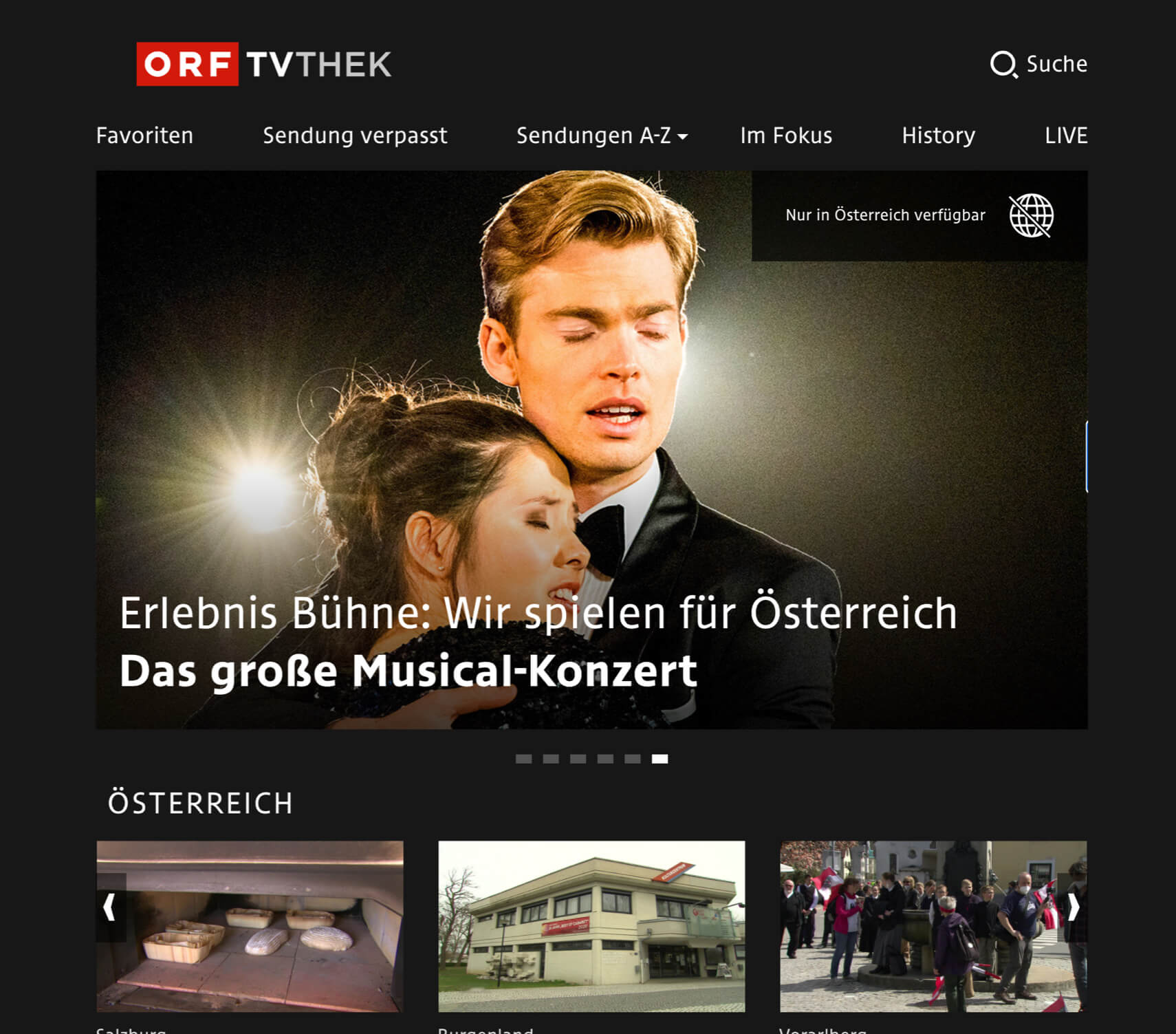 ORF on a desktop screen.