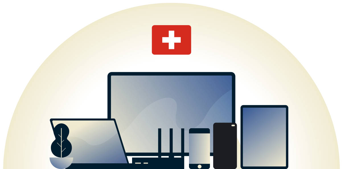 VPN svizzera che protegge una varietà di dispositivi.