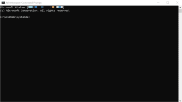 The main screen on the Windows 11 Command Prompt app.
